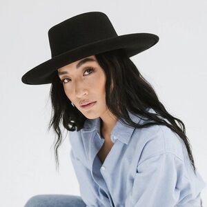 Gigi Pip Black Wool Felted Hat Perfect Gambler Style Ginger Sm/m 57